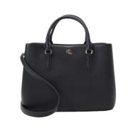 Ralph Lauren Liten Satchel med Crossbody Rem Black, Dam