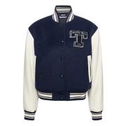 Tommy Hilfiger Vit Retrostil Vadderad Kappa Blue, Dam