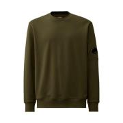 C.p. Company Broderad Crewneck Sweatshirt Green, Herr