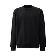 C.p. Company Broderad Crewneck Sweatshirt Svart Black, Herr