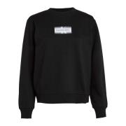 Calvin Klein Jeans Faded Monologue Sweatshirt Svart Logo Black, Dam