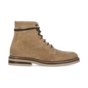 Brunello Cucinelli Bruna Mocka Ankelboots Brown, Herr