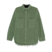 IRO Grön Tweed Bouclé Skjorta Green, Dam