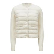 Moncler Stilfull Stickad Cardigan för Kvinnor Beige, Dam