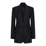 Givenchy Svart Lång Skräddad Blazer med Ränder Black, Dam