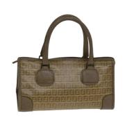 Fendi Vintage Pre-owned Belagd canvas handvskor Beige, Dam