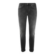 Dondup Svarta Skinny Fit Låg Midja Jeans Black, Herr