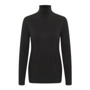 Saint Tropez Rollneck Top & T-Shirt Svart Black, Dam