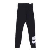 Nike Klassiska High-rise Svart/Vita Leggings Black, Dam