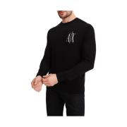 Armani Exchange Stiliga Sweaters Kollektion Black, Herr