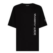 Dolce & Gabbana Vertikal Logo Svart T-shirt Black, Herr