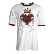 Dolce & Gabbana Vit King of Love Bomull T-shirt White, Herr