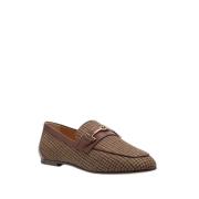 Tod's Houndstooth Loafers med Horsebit-detalj Brown, Dam