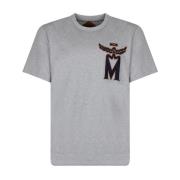 MCM Grå Logo Patch T-shirt Gray, Herr