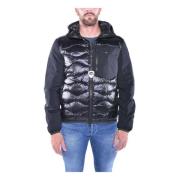 Blauer Monokrom Nylon Pufferjacka Black, Herr