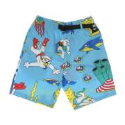 Ripndip Havsblå Simshorts Elastisk Midja Multicolor, Herr