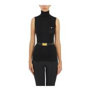 Elisabetta Franchi Räfflad Dolcevita Topp Black, Dam