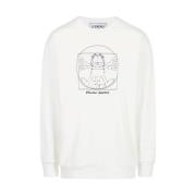 Iceberg Vitruvian Garfield Broderad Sweatshirt Beige, Herr