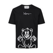 Iceberg Logo Print Bomull T-shirt Black, Herr