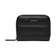 Calvin Klein Quiltad dragkedja runt damplånbok Black, Dam