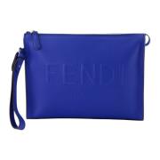 Fendi Blå Läder Clutch Höst-Vinter 2024 Blue, Herr