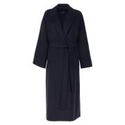 Max Mara Midnight Blue Ull Wrap Coat Blue, Dam