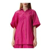 Max Mara Oversized Anemone Blus Ss23 Stil Pink, Dam