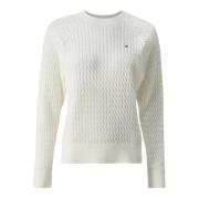 Tommy Hilfiger Off-White Cable C-Neck Sweater White, Dam