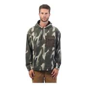 Armani Exchange Fransk stil hoodie med kamouflage tryck Green, Herr