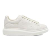 Alexander McQueen Vita Lädersneakers Rund Tå White, Herr