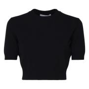 Sportmax Svart Crop Top Tröja Italien Black, Dam