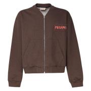 Marni Kaffe Bomull Dragkedja Sweatshirt Brown, Herr