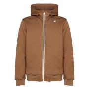 K-Way Dragkedja Huva Sweatshirt Jacka Brun Brown, Herr