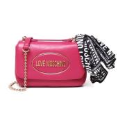 Love Moschino Magenta Flap Clutch Axelväska Pink, Dam