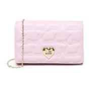 Love Moschino Rosa Quiltad Axelväska med Kedja Pink, Dam