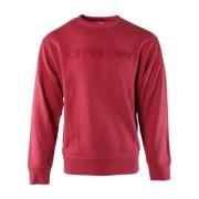 C.P. Company Röd Bomullssweater med Diagonal Fleece Red, Herr