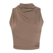 Rick Owens Poppy Stickad Topp Brown, Dam