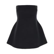 Róhe Svart Dubbelansikts Bustier Topp Black, Dam