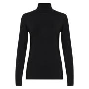 My Essential Wardrobe Svart Rullkrageblus Mjuk Kvalitet Black, Dam