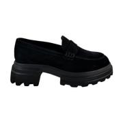 Hogan Svart Loafer Tank Sole Black, Dam