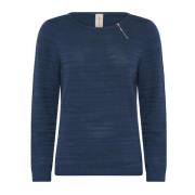 Skovhuus Strukturerad Pullover Jeans Blå Blue, Dam