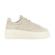 Hogan Ivory Sneakers med H-Stripes Beige, Dam