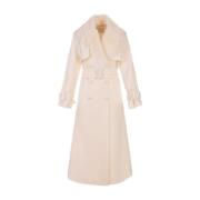 Ermanno Scervino Klassisk Trench Coat White, Dam