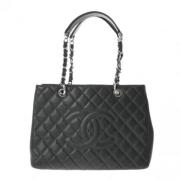 Chanel Vintage Pre-owned Laeder totevskor Gray, Dam