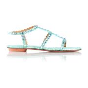 Aquazzura Stiliga Sommar Sandaler Blue, Dam