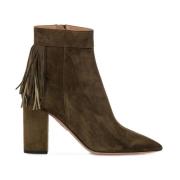 Aquazzura Elegant Mocka Mid-Calf Stövlar Green, Dam