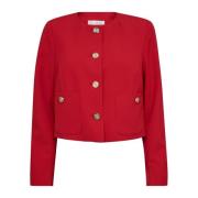 Co'Couture Cropped Cocktail Jacket Blazer 66-Flame Red, Dam