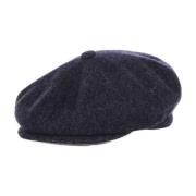 Kangol Navy Marl Ull Flat Cap Hatt Blue, Herr