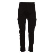 C.p. Company Svarta Cargo Byxor Stretch Sateen Black, Herr