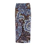 Etro Blommig Paisley Sheath Kjol Multicolor, Dam